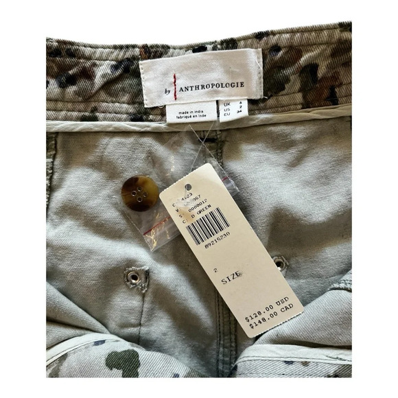 NWT Anthropologie Womens 2 Camden Utility Barrel Pants, 5 Pocket, Camo Pattern - Picture 4 of 9